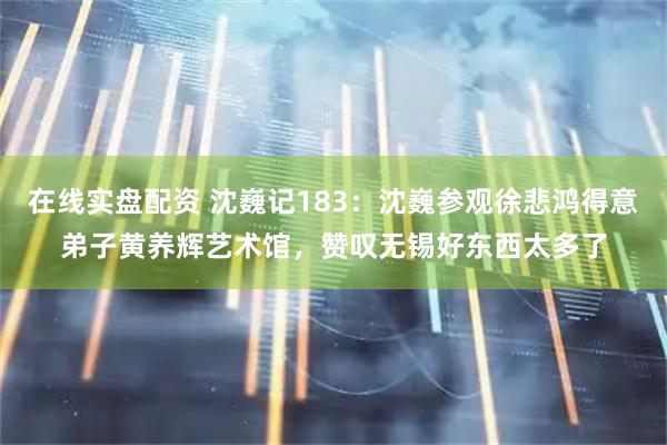 在线实盘配资 沈巍记183：沈巍参观徐悲鸿得意弟子黄养辉艺术馆，赞叹无锡好东西太多了